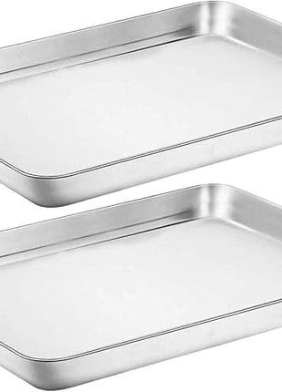 Baking Sheet Cookie Sheet Set of 2, Umite Chef Stainless Steel Baking Pans Tray Professional 18 inch, Non Toxic & Healthy, Mirror Finish & Rust Free, Easy Clean & Dishwasher Safe