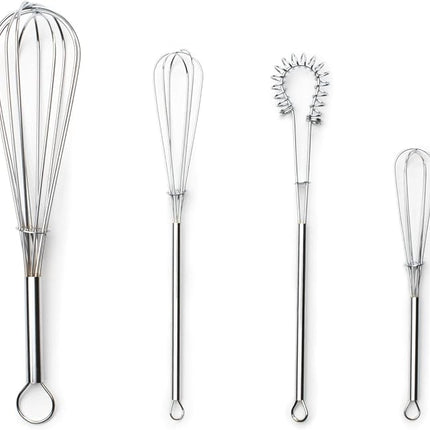Fox Run Mini Whisks, Chrome Plated, Set of 4, Metallic, 8 x 2 x 1.75 inches