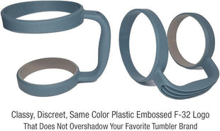 F-32 Handle - 19 Colors - 30oz Size - Compatible with 30 oz YETI and 30 oz. Ozark Trail Tumbler Travel Mug (30OZ, Blue Steel)