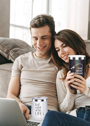 Wedding Anniversary for Couple Friend Lovers Cups Stainless Steel Wine Tumbler Travel Mug with Straw and Lid,2 Pack