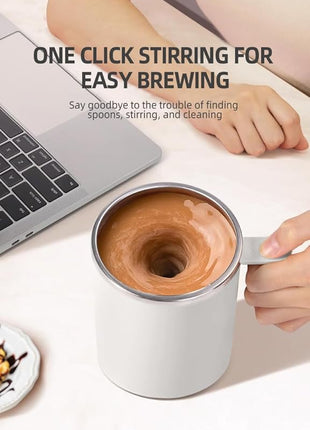 Self Stirring Mug,Self Stirring Coffee Mug, Suitable for Coffee, Milk, Cocoa and Other Beverages (White)