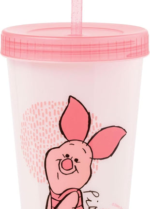 Silver Buffalo Disney Winnie the Pooh 4 Count Color Changing Plastic Tumblers Featuring Eeyore, Winnie the Pooh, Tigger, and Piglet, 24 Ounces (Pack of 12)