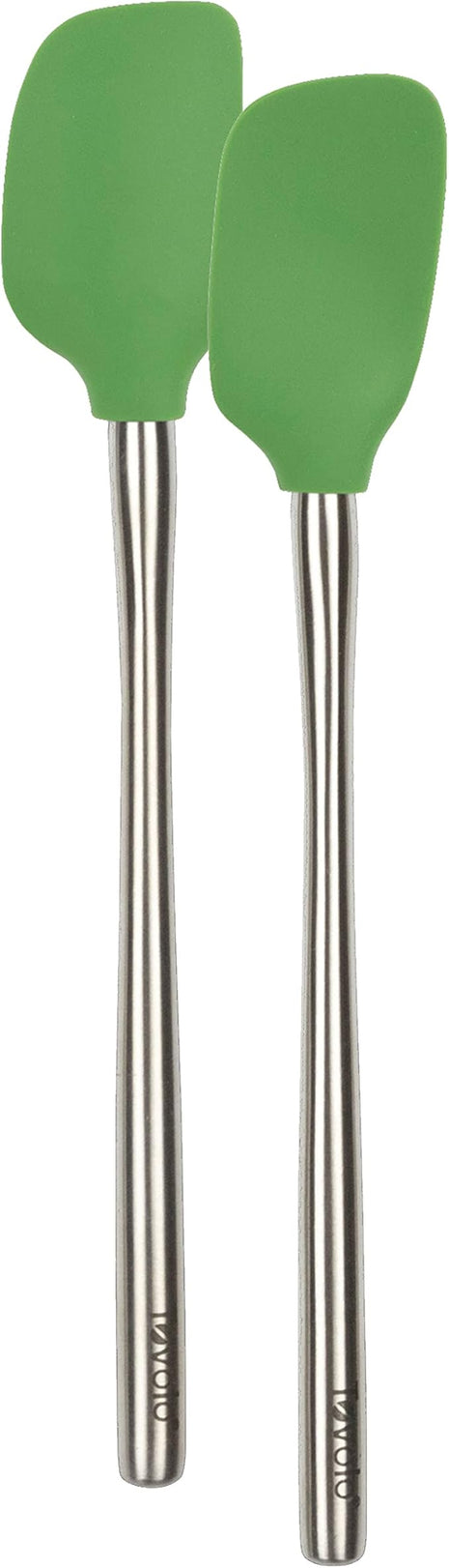 Tovolo Flex-Core Stainless Steel Handled Mini Spatula & Spoonula Set of 2, Kitchen Utensil Set, BPA-Free Silicone, Safe for Cast Iron & Cookware Dishwasher-Safe