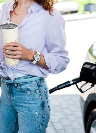 THILY Stainless Steel Vacuum Insulated Tumbler Travel Mug 26 oz Coffee Cup with 2 Lids and Straws, Splash Proof, Keep Ice Drinks Cold, Gold Marble