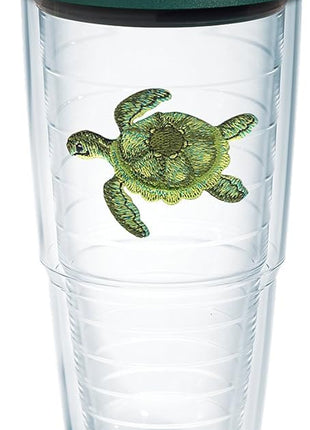 Tervis Tropical Animal Collection Made in USA Double Walled Insulated Tumbler Travel Cup Keeps Drinks Cold & Hot, 24oz, Turtle