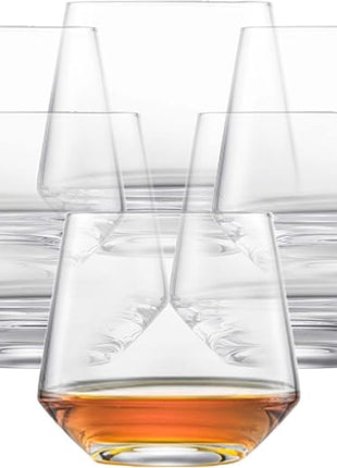 ZWIESEL GLAS Pure Whiskey Glass (Set of 6), Tumblers for Whiskey, Dishwasher-Safe Tritan Crystal Glasses, Made in Germany (13 Ounce)