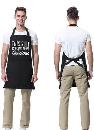 Miracu Funny Cooking Aprons for Women, Funny Baking Aprons for Men Dad - Mens Cooking Gifts for Bakers Husband Boyfriend - Christmas Fathers Day Birthday Kitchen Gifts for Men, BBQ Grilling Presents