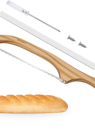 Sourdough bread knife, Bread slicer for homemade bread,15.7" Serrated, Bow Design, Easy Cutting, Suitable for More Foods