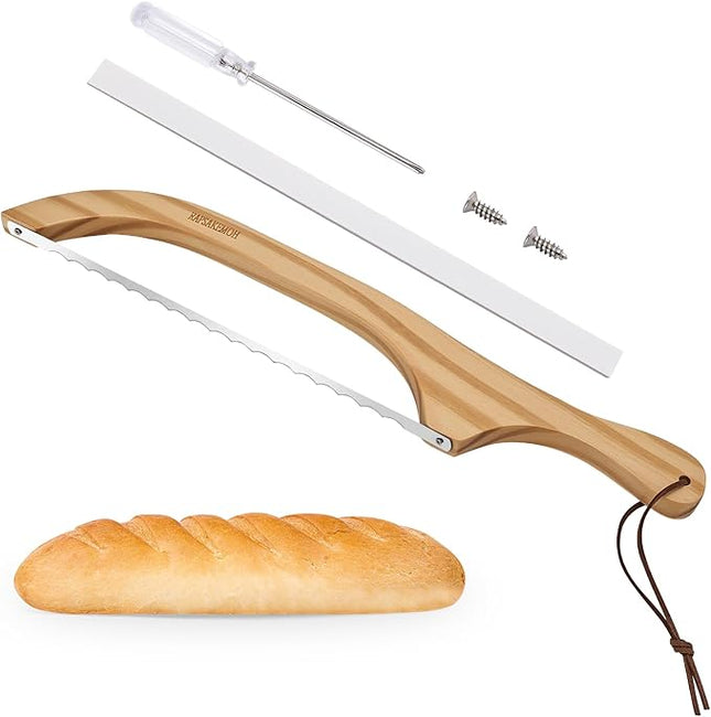 Sourdough bread knife, Bread slicer for homemade bread,15.7" Serrated, Bow Design, Easy Cutting, Suitable for More Foods