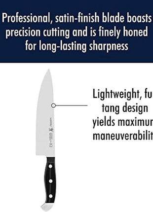 HENCKELS Statement Razor-Sharp 8-inch Chef Knife, German Engineered Informed by 100+ Years of Mastery, Black/Stainless Steel