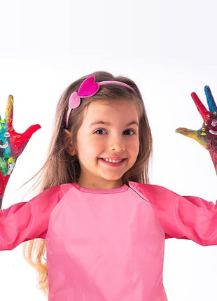 CUBACO Kids Painting Apron, 2pcs Waterproof Art Smocks For Child 3-8 Years, Kids Smocks for Painting Aprons with Long Sleeve