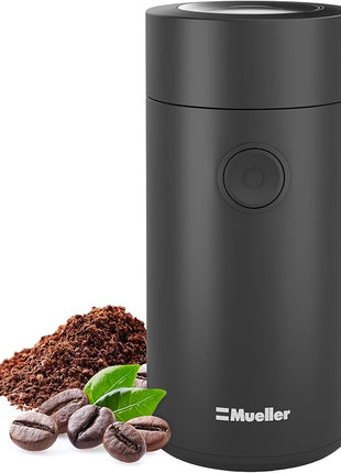 MuellerLiving Electric Coffee Grinder for Spice, Nut, Herbs and Coffee Beans, Sharp Blade, Stainless Steel - Black