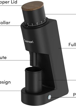 Burr Coffee Grinder,Wirsh Electric Single Dose Coffee Grinder Geimori GU38 with 38mm 6-Core Conical Burr,Stepless Adjustment for Espresso,Drip,French Press,Cold Brew,Bellows Included.