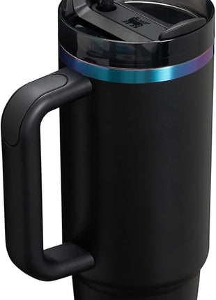 Stanley Quencher H2.0 Tumbler with Handle and Straw 30 oz | Flowstate 3-Position Lid | Cup Holder Compatible for Travel | Insulated Stainless Steel Cup | BPA-Free | Black Chroma