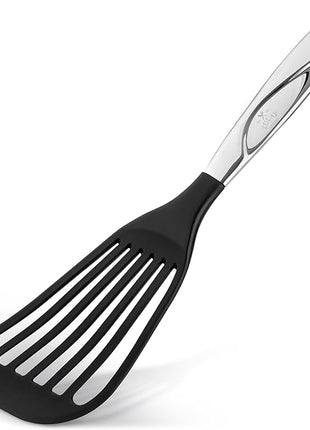 Zulay Kitchen Stainless Steel Fish Spatula - 12.8” Flexible Slotted Turner for Cooking & Frying - Ergonomic Handle, Non-Stick Safe & Dishwasher Safe Kitchen Utensil for Everyday Use
