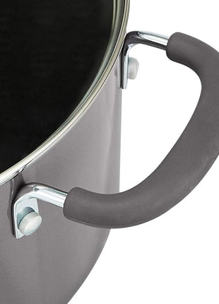 Amazon Basics Aluminum 12-Piece Cookware Set, Gray - Pots, Pans and Utensils