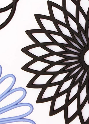 ME.FAN Silicone Trivet Mat - Kitchen Hot Pads for Pots & Dish - Insulated Teapot Trivet - Flexible, Durable, Non-Slip Large Coasters 3 Set Black