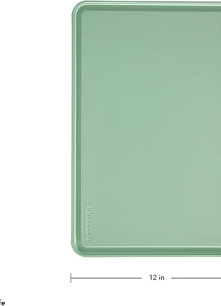 KitchenAid Classic Plastic Cutting Board with Perimeter Trench and Non Slip Edges, Dishwasher Safe, 12 inch x 18 inch, Green