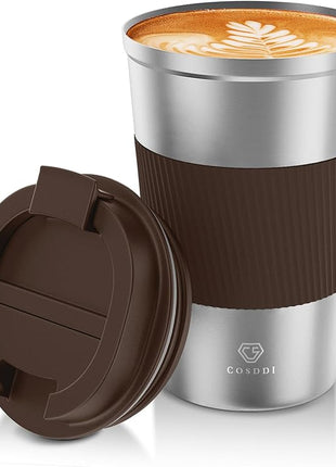 CS COSDDI 12 oz Stainless Steel Vacuum Insulated Tumbler - Coffee Travel Mug Spill Proof with Lid - Coffee Cups for Keep Hot/Ice Coffee,Tea and Beer