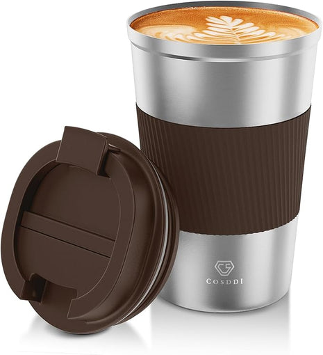 CS COSDDI 12 oz Stainless Steel Vacuum Insulated Tumbler - Coffee Travel Mug Spill Proof with Lid - Coffee Cups for Keep Hot/Ice Coffee,Tea and Beer