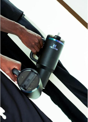 Stanley Quencher H2.0 Tumbler with Handle and Straw 40 oz | Flowstate 3-Position Lid | Cup Holder Compatible for Travel | Insulated Stainless Steel Cup | BPA-Free | Black Chroma