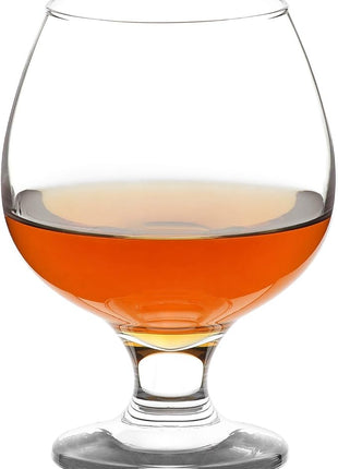 LAV Brandy Snifters Glass Set | Dishwasher Safe, Short Stem Balloon Glasses, Glass Goblets for Spirits, Bourbon Whiskey, Cognac, Scotch, Beer Tasting Glasses | 13.25 oz | Set of 6