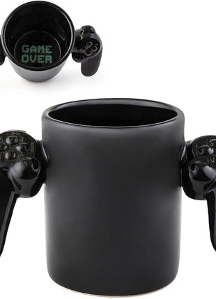 BigMouth Inc. Game Over Ceramic Coffee Mug, Video Game Controller Handle Cup, Gamer Gift, Holds 14 Ounces