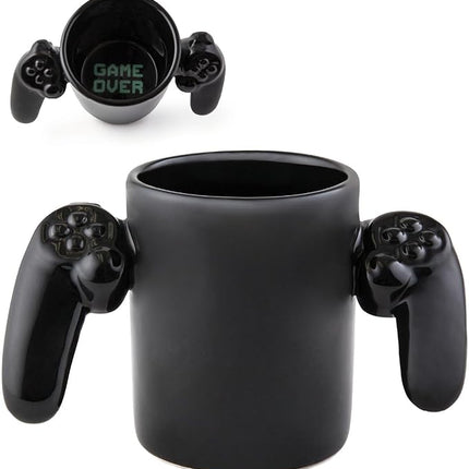 BigMouth Inc. Game Over Ceramic Coffee Mug, Video Game Controller Handle Cup, Gamer Gift, Holds 14 Ounces