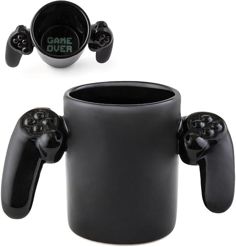 BigMouth Inc. Game Over Ceramic Coffee Mug, Video Game Controller Handle Cup, Gamer Gift, Holds 14 Ounces