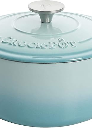 Crock-Pot Artisan Round Enameled Cast Iron Dutch Oven, 3-Quart, Aqua