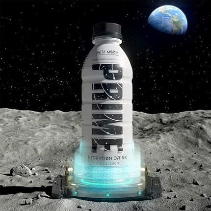 PRIME Hydration META MOON | Sports Drinks | Electrolyte Enhanced for Ultimate Hydration | 250mg BCAAs | B Vitamins | Antioxidants | 2g Of Sugar | 16.9 Fluid Ounce | 12 Pack