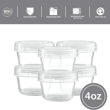 (4 Ounce 10 Pack) Clear Twist cap Containers Clear with Screw on Lids Twist Top Food Storage Freezer Containers