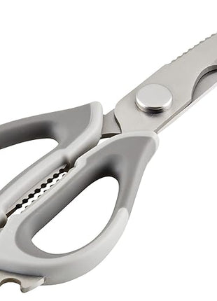 Rachael Ray Professional Multi Shear Kitchen Scissors with Herb Stripper and Sheath, 2 Piece, Gray
