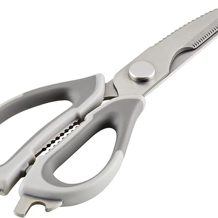 Rachael Ray Professional Multi Shear Kitchen Scissors with Herb Stripper and Sheath, 2 Piece, Gray
