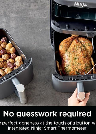 Ninja DoubleStack XL Smart 2-Basket Air Fryer, Smart Cook System, DoubleStack Technology Cook 4 Foods at Once, Space Saving Design, 10 QT, 6-in-1, Smart Finish & Match Cook, Air Fry, Broil, Bake SL451