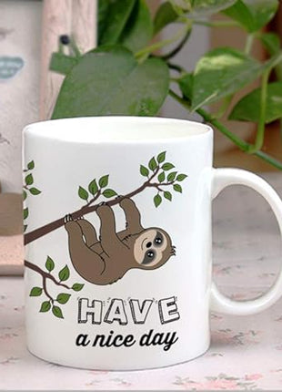 LOZACHE Cute Sloth Gifts Nope Not Today Funny Coffee Mug Have A Nice Day Ceramic Tea Cup 11oz, Kawaii Birthday Present for Men Women Wife Husband Daughter Friends Coworker