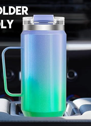 Meoky 40oz Tumbler with Handle, Stainless Steel Travel Mug with 2-in-1 Straw and Sip Lid, Vacuum Insulated Coffee Mug, 100% Leak Proof, Keeps Cold for 34 Hours or Hot for 10 Hours (Fairyland)