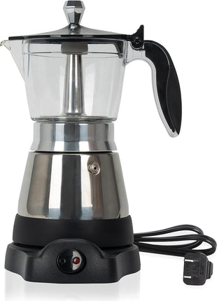 Cafeteras Electricas Modernas Moka Pot, Italian Coffee Espresso Machine, 6 Cup Cuban Coffee Maker with Detachable Base & Overheat Protection, Greca Electrica De Cafe Gift for Travel