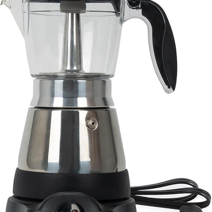 Cafeteras Electricas Modernas Moka Pot, Italian Coffee Espresso Machine, 6 Cup Cuban Coffee Maker with Detachable Base & Overheat Protection, Greca Electrica De Cafe Gift for Travel