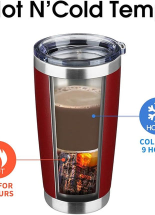 20oz Tumbler Bulk Stainless Steel Vacuum Insulated Tumblers with Lid Double Wall Travel Mug, Durable Powder Coated Coffee Cup, Suitable for Ice Drinks and Hot Beverage (Red 6pack)