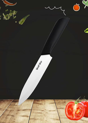 Kitchen Ceramic Knife Set Professional Knife With Sheaths, Super Sharp Rust Proof Stain Resistant (6" Chef Knife, 5" Utility Knife, 4" Fruit Knife, 3" Paring Knife, One Peeler)