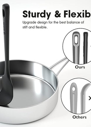 4 Pieces Silicone Spatula Set, Food Grade Rubber Spatula, Upgrade Strong Handle with Ergonomic Grip, Heat Resistant for Nonstick Cookware, Cooking