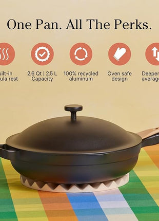 Our Place Always Pan 2.0-10.5” (2.6 Qt) Nonstick, Toxin-Free Ceramic Cookware | Patented 10-in-1 Aluminum Frying & Sauté Pan | Safe for Oven, Induction & All Cooktops up to 450°F | Char