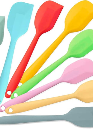 Silicone Spatula,8-pack Spatula Set,11 inch Heat Resistant Non Stick cookware with Stainless Steel for Baking,Cooking,Mixing,Flipping,BPA Free,Dishwasher Safe (11inch Mixed color)