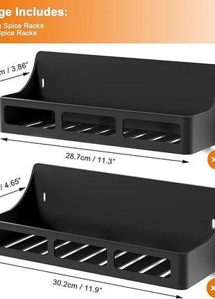 Magnetic Spice Rack for Refrigerator and Oven, 4 Pack Moveable Magnetic Shelves for Spice Jars, Heavy Duty Seasoning Rack Easy To Install For Kitchen Pantry kitchen organizers and storage