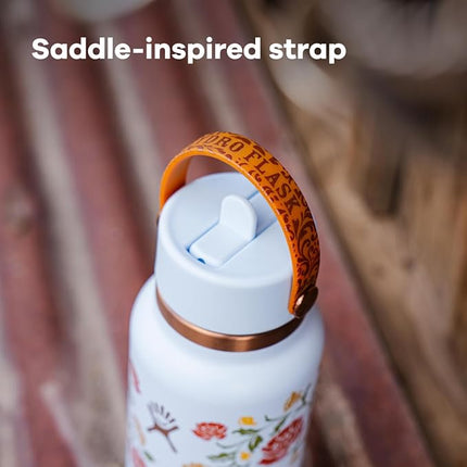 Hydro Flask 40 Oz Travel Tumbler with Handle, Lid and Straw - Insulated Stainless Steel in Western Light Blue