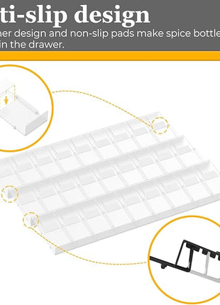 Famhap Spice Drawer Organizer, 36PCS Interlocking Expandable Seasoning Rack Tray Insert for Kitchen Drawers, Spice Rack Drawer for Spice Jars