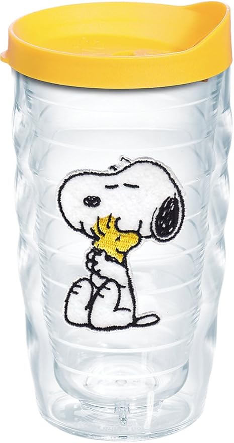 Tervis Peanuts Best Buddies Collection Snoopy Woodstock House Made in USA Double Walled Insulated Tumbler Travel Cup Keeps Drinks Cold & Hot, 10oz Wavy, Felt