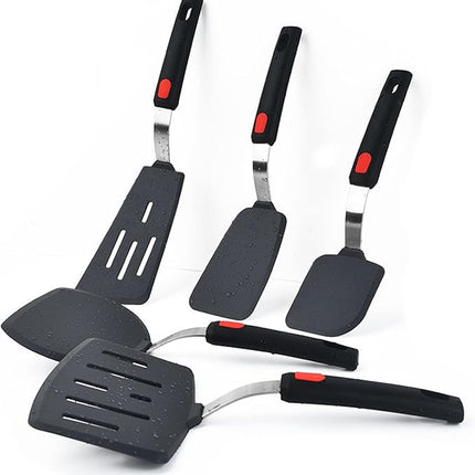 Tenta tenta kitchen Silicone Fish Spatula Turner Wide Pancake Spatulas for Nonstick Cookware Pans Omelette Egg Spatula 600°F Heat-Resistant Kitchen Silicone Utensils