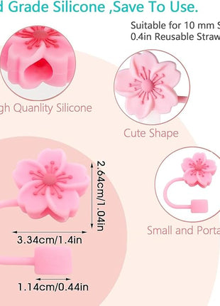 Silicone Straw Caps for 10mm Tumblers | Reusable Dust-Proof Straw Toppers Compatible with Stanley 30oz & 40oz Tumbler (pink 3p)